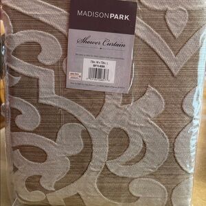 Madison Park silver grey Damask Shower Curtain